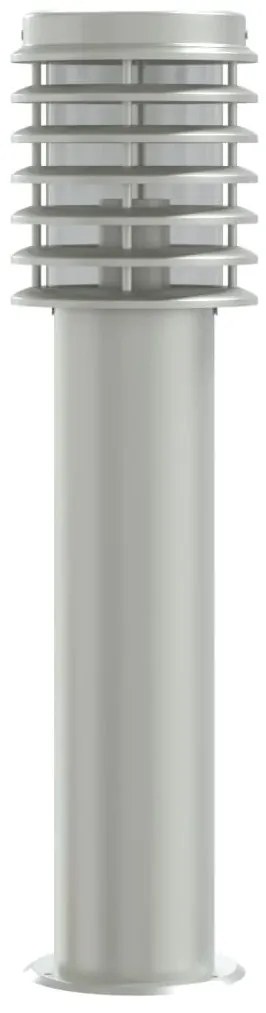 Candeeiro de chão para exterior 60 cm aço inoxidável prateado