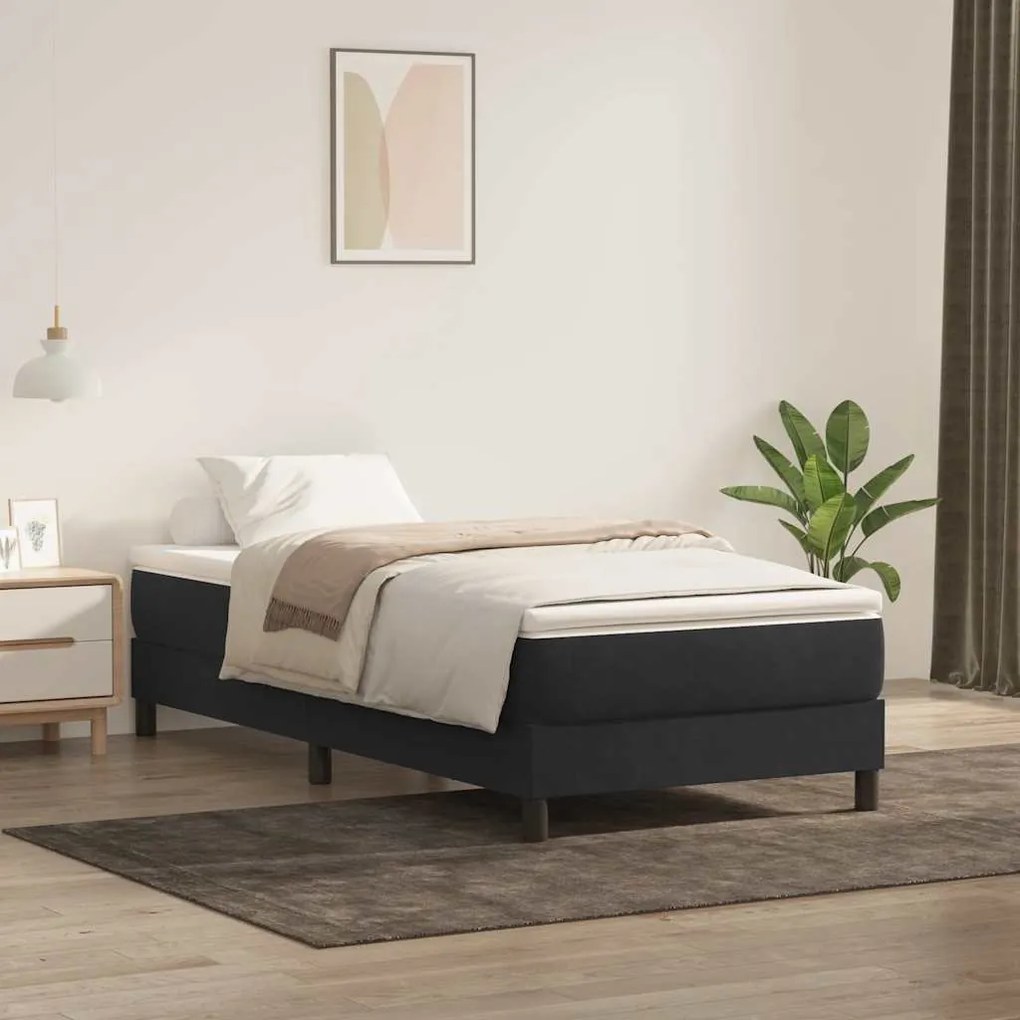 vidaXL Cama com molas sem colchão 90x220 cm veludo preto