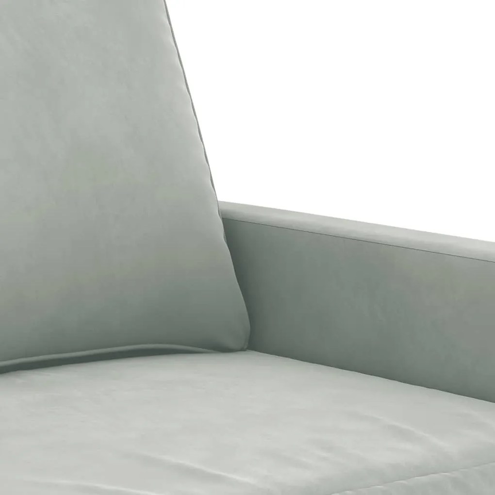 4 pcs conjunto de sofás com almofadas veludo cinzento-claro