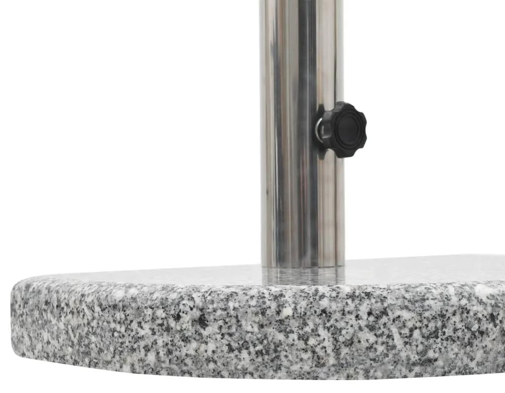 Base de guarda-sol semicircular granito 10 kg cinzento