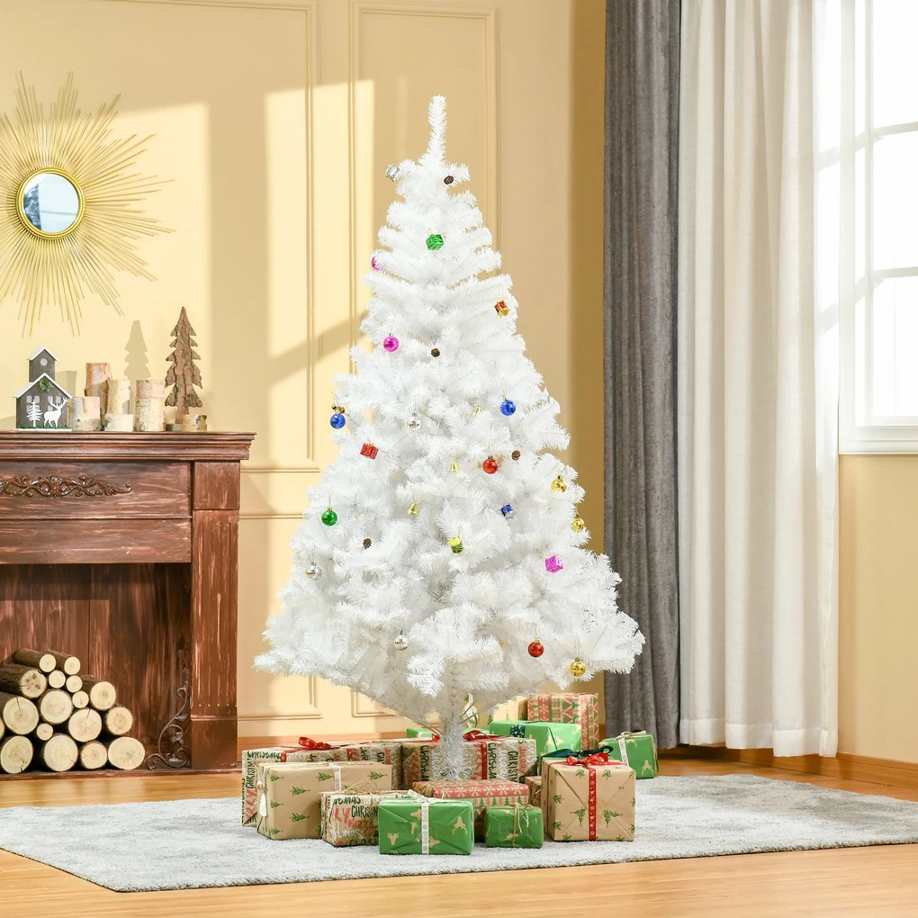 HOMCOM Árvore de Natal Artificial 180cm com 930 Ramos de PVC 48 Decora