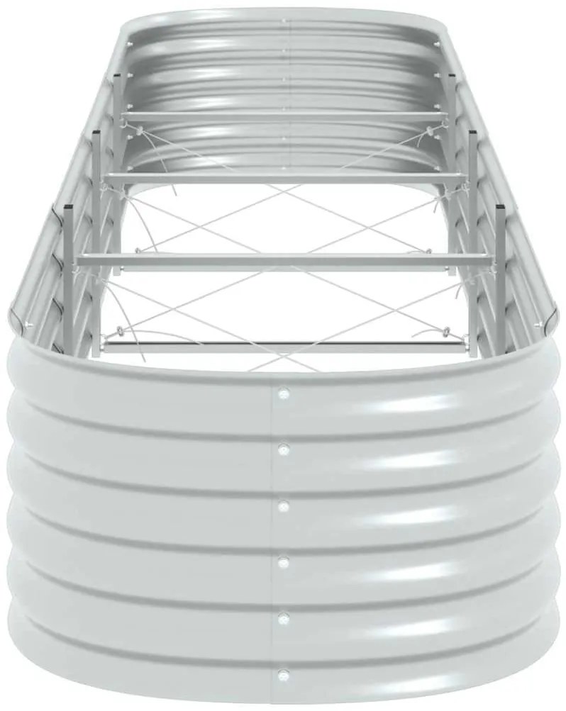 Canteiro elevado de jardim aço galvanizado 400x80x44cm prateado