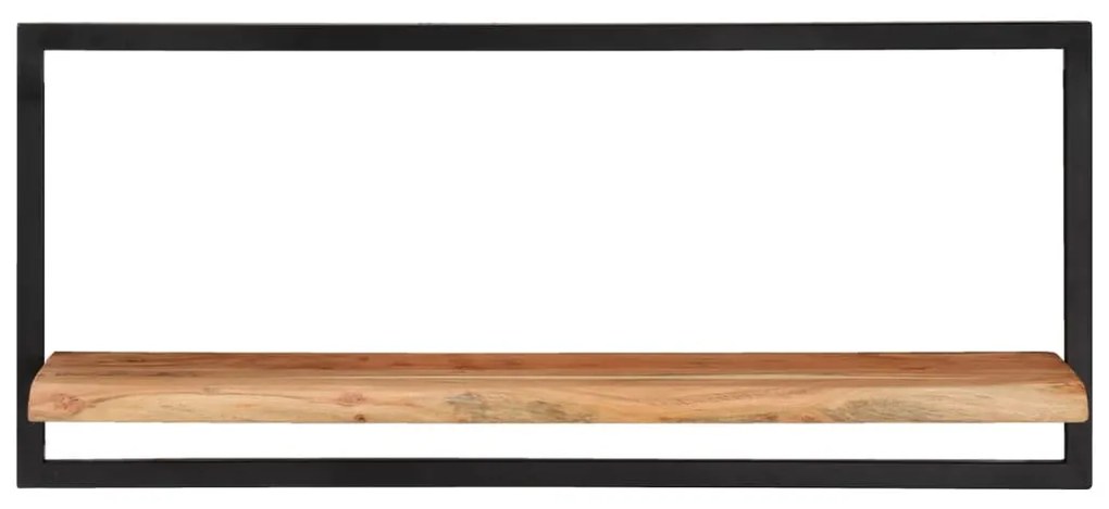 Prateleiras de parede 2 pcs 80x25x35 cm acácia maciça e aço