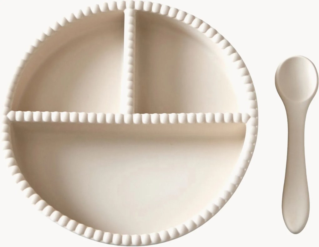 Conjunto de refeição infantil em silicone Little Bubble, conjunto de 2
