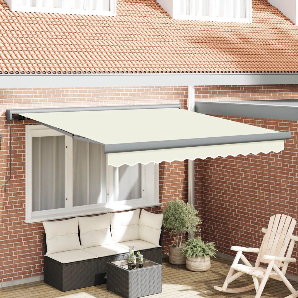 vidaXL Toldo Retrátil Manual Creme 300x250 cm