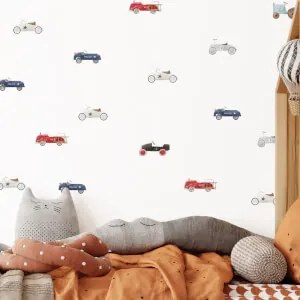Autocolantes infantis para colocar por cima da cama – Carros retro