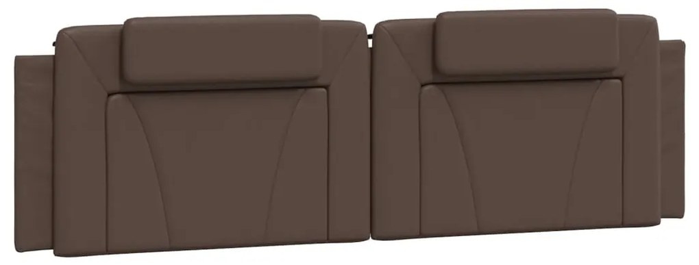 Estrutura cama c/ cabeceira 180x200cm couro artificial castanho