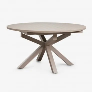 Mesa De Jantar Extensível Em Alumínio Barces 145-200x145 Cm Moka Brown - Sklum