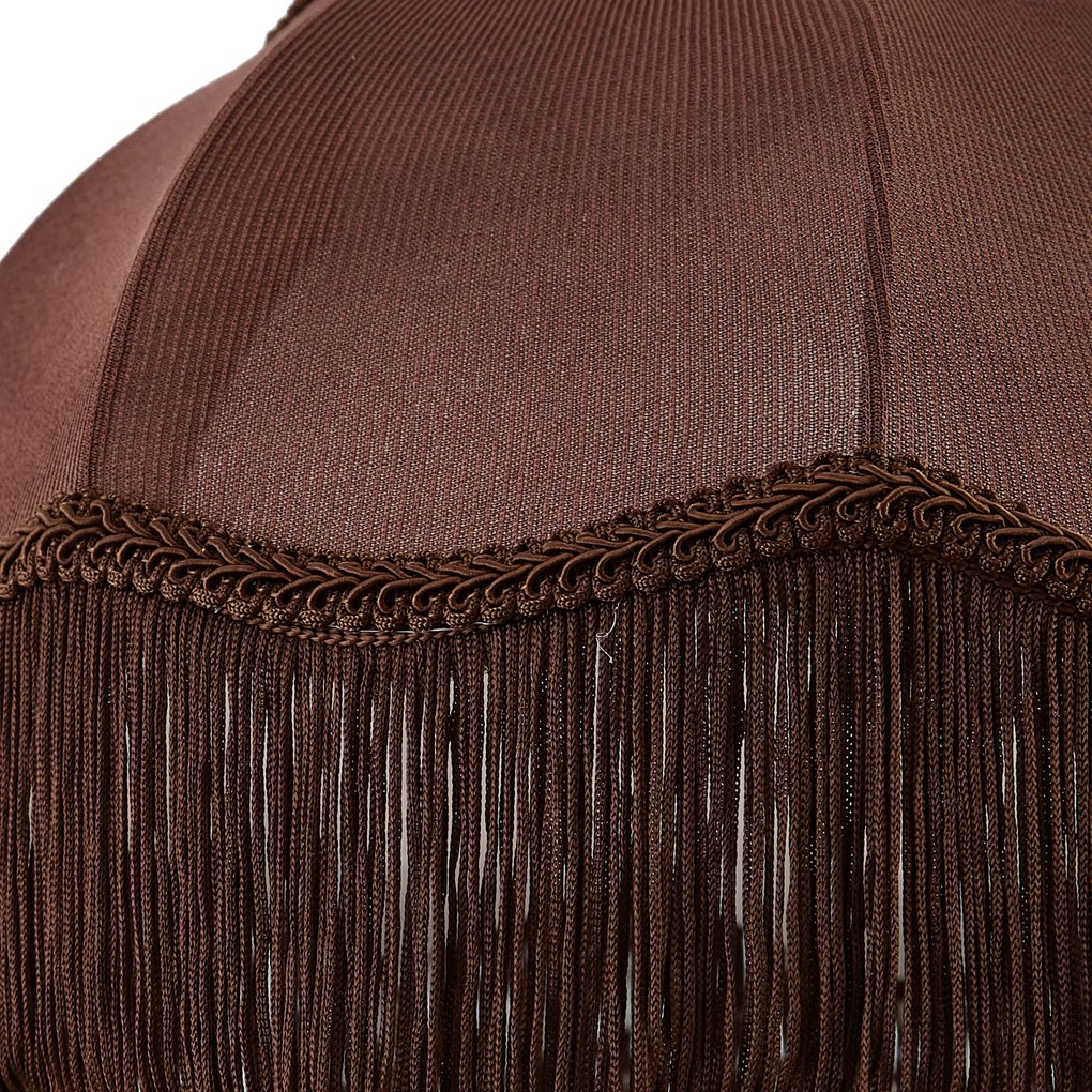 Abajur de tecido castanho com interior branco 31,5/15/14 - Heritage