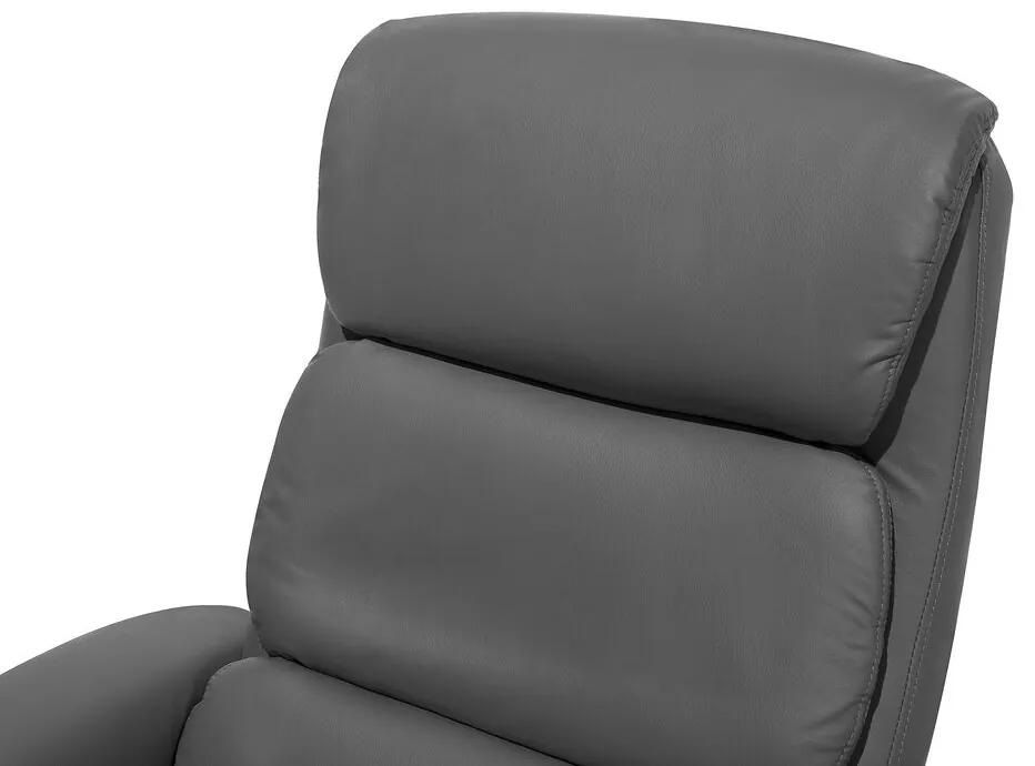 Cadeira de massagem com repousa-pés em pele sintética preta LEGEND Beliani