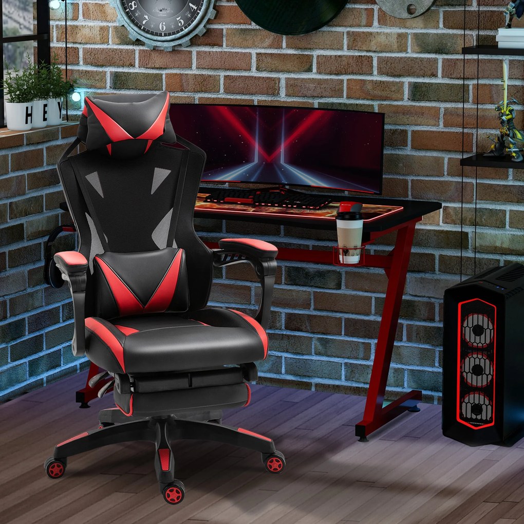 Vinsetto Cadeira Gaming Ergonómica Cadeira Gaming para Escritório com