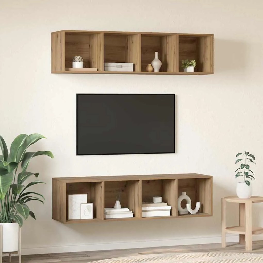 Conjunto de Estantes para TV 3 pcs carvalho artisiano