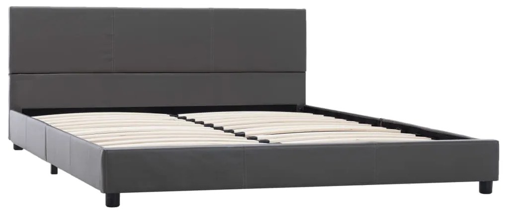 Estrutura de cama 140x200 cm couro artificial cinzento