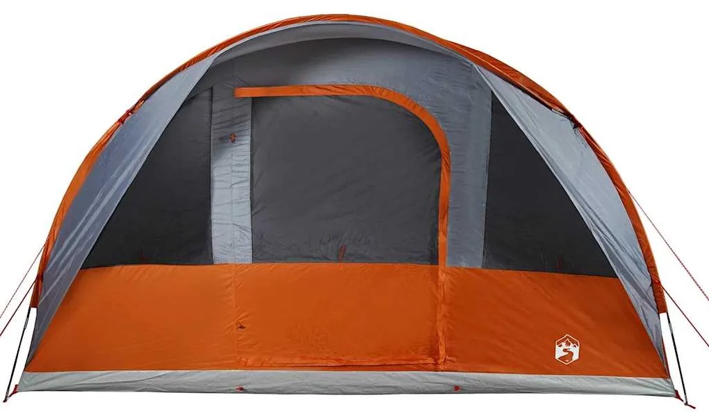 Tenda familiar túnel p/ 7 pessoas impermeável cinzento/laranja