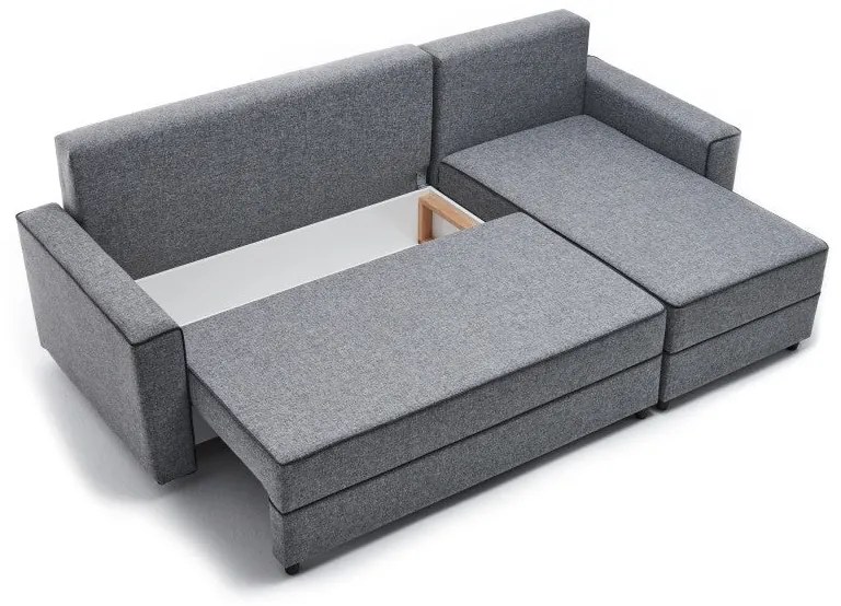 Sofá-Cama de Canto Ece – Cinzento – 242x88x90 cm