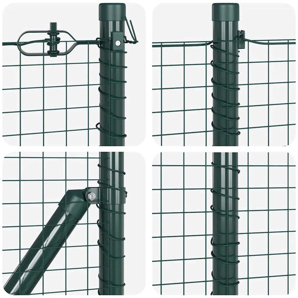 Cerca de Arame Welded com 13 Postes Verde 0.8x100m Aço