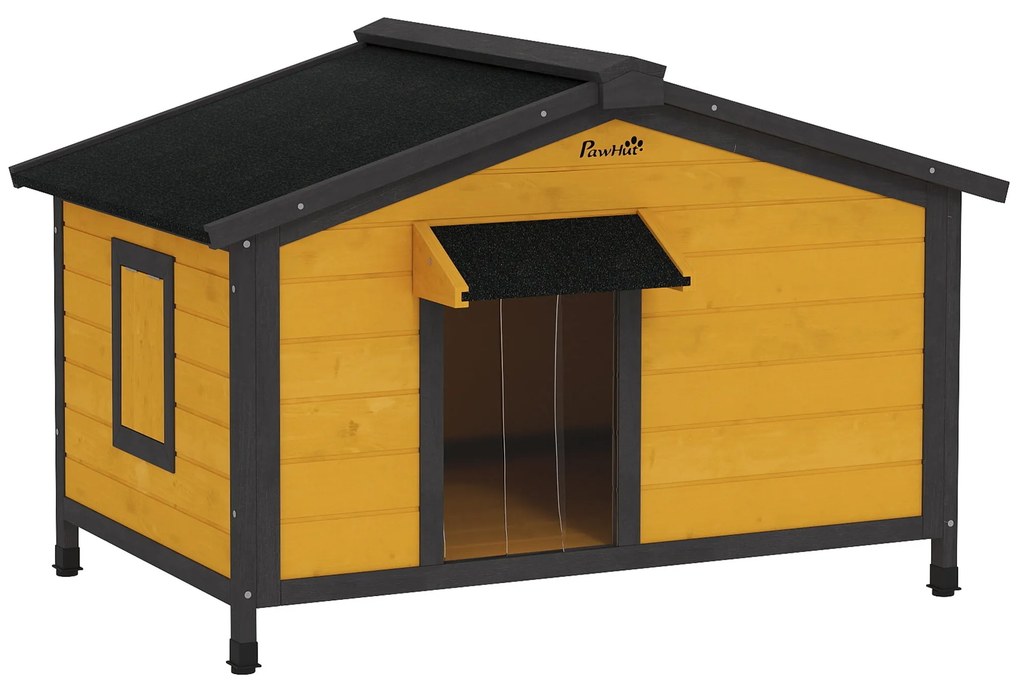 PawHut Casa para Cães de Madeira 97x72x65 cm Casa para Animais de Esti