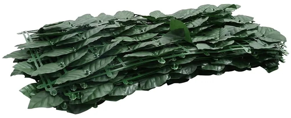 Tela de varanda com folhas verde-escuras 400x100 cm