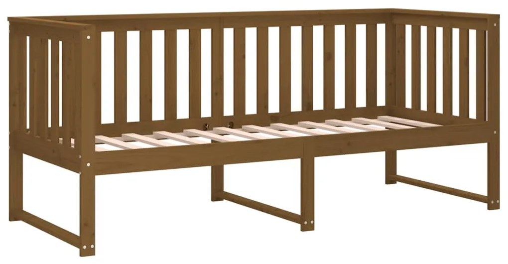 Sofá-cama 75x190 cm madeira de pinho maciça castanho mel