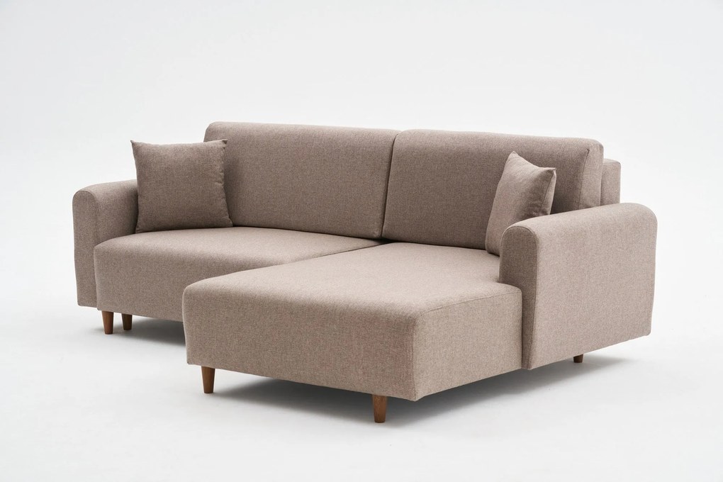 Sofá-Cama de Canto Mane – Castanho – 246x85x160 cm