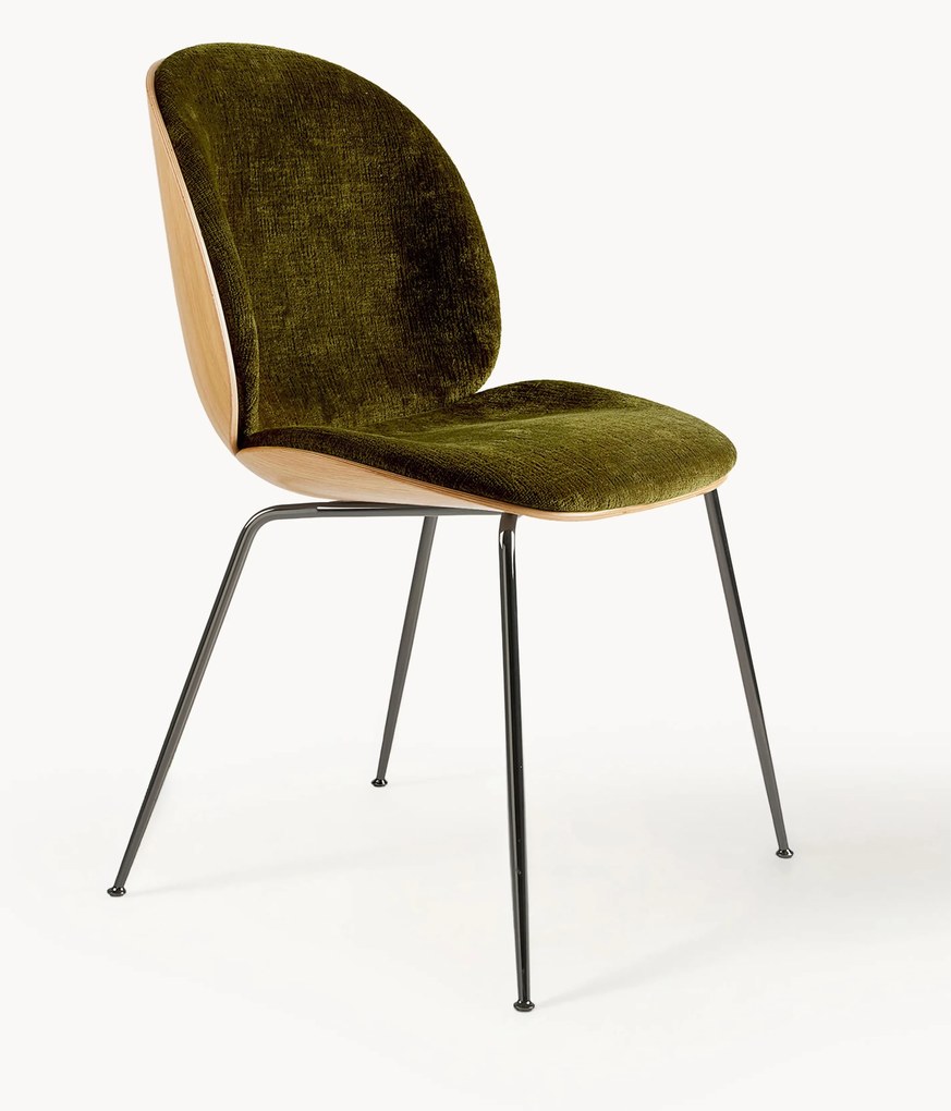 Cadeira estofada em veludo com assento Beetle