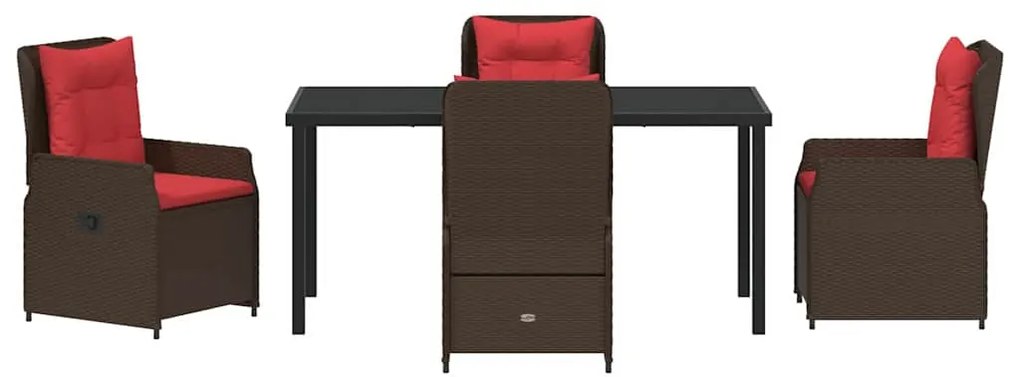 Conjunto de Jantar de Jardim 5 Peças em Rattan Poly Marrom