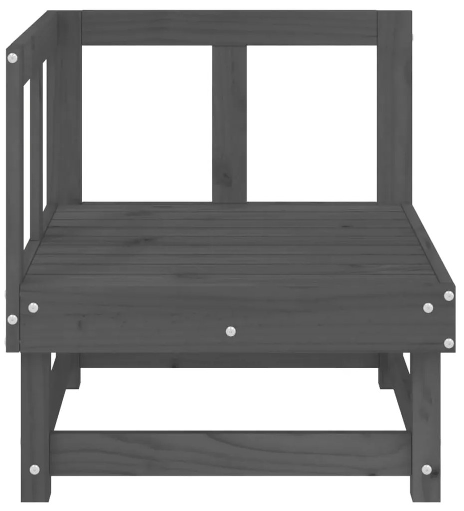 Sofás de canto para jardim 2 pcs madeira de pinho maciça cinza