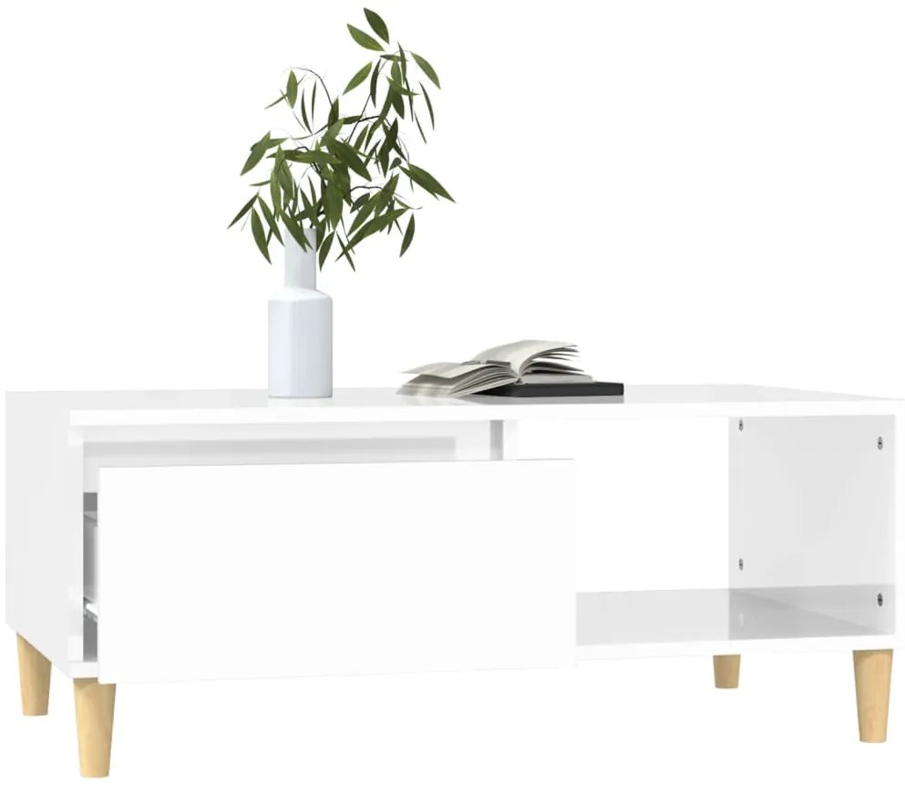 Mesa de centro 90x50x36,5 cm derivados madeira branco brilhante