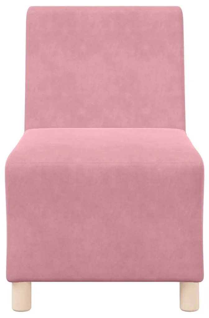 Poltrona sem braços 55 cm veludo rosa