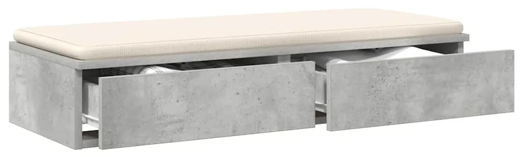 Camas com Gavetas vidaXL Cinza Concreto 80x36,5x16,5 cm Madeira Projet
