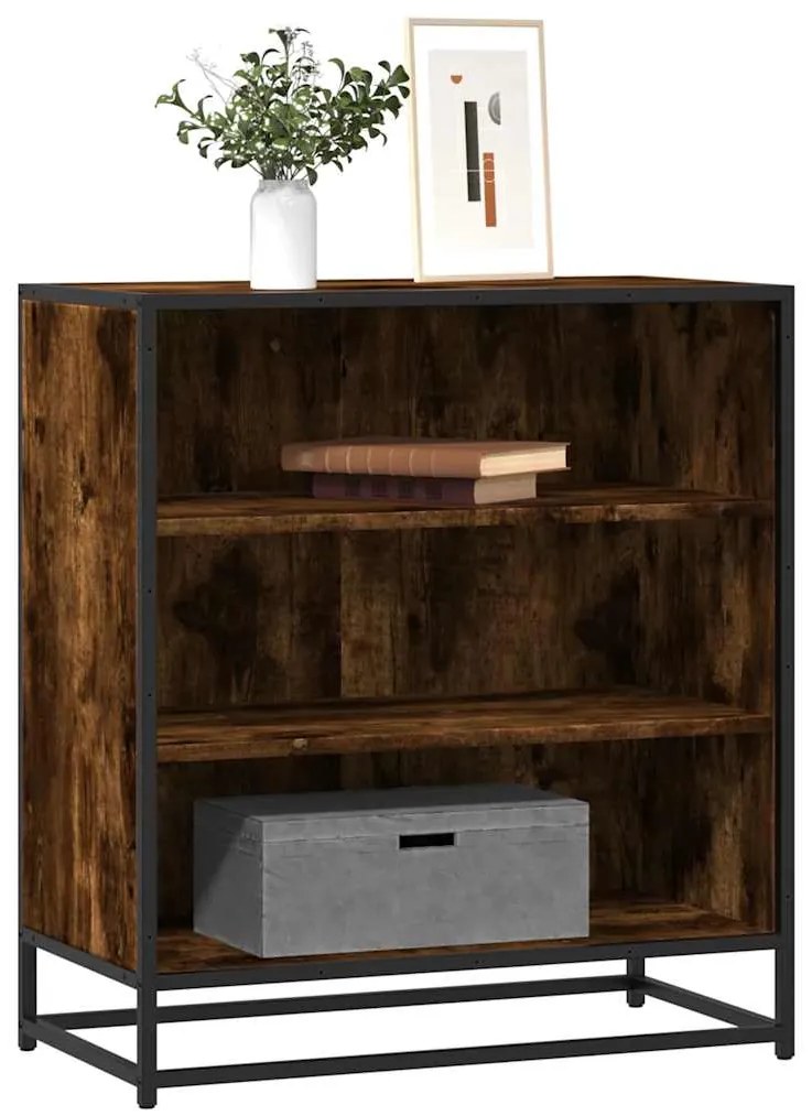 vidaXL Aparador 68x35x76 cm deriv. de madeira/metal carvalho fumado