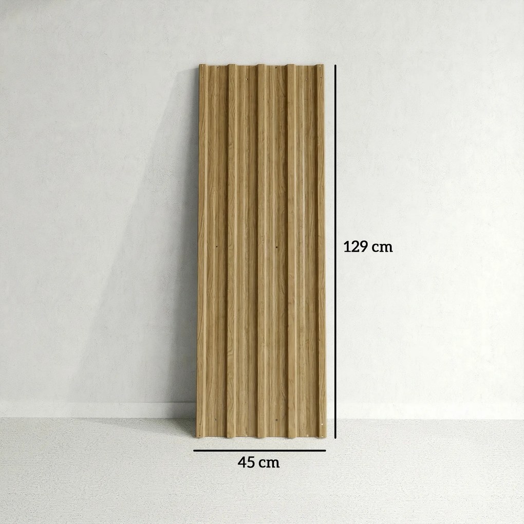 Conjunto de 12 Painéis para Telhado de Aço Galvanizado 7m² para Abrigo de Ferramentas Cobertura 129x45cm Madeira