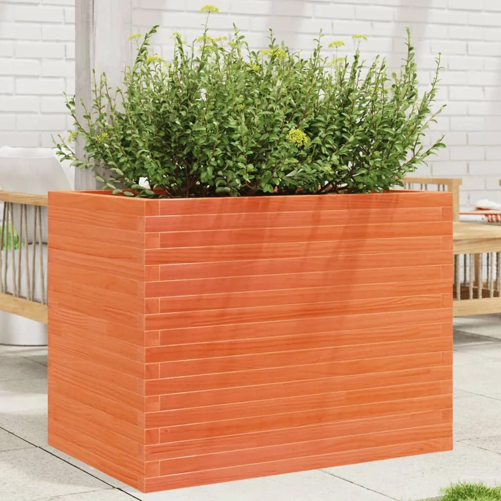 Vaso/floreira de jardim 90x60x68,5 cm pinho maciço castanho mel