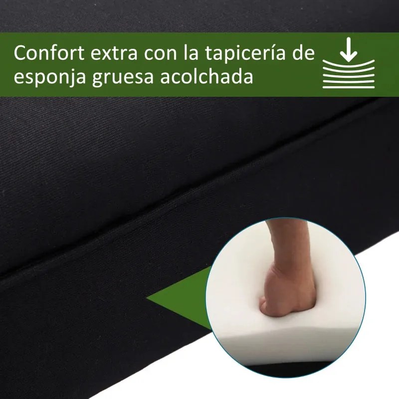 Banco Moderno de Linho – Wissy – 102x31x51 cm – Preto – Design Contemp