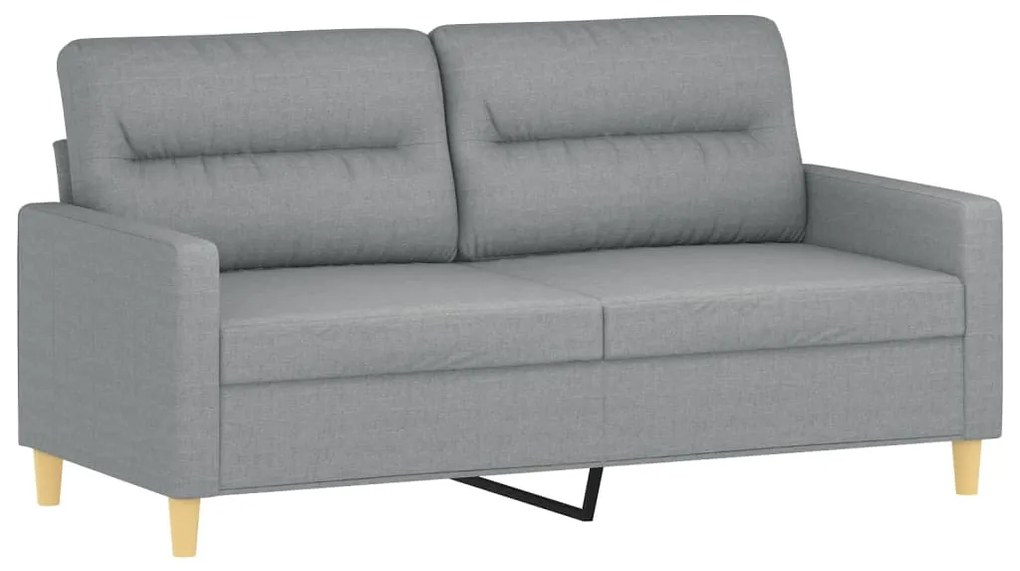 3 pcs conjunto de sofás com almofadões tecido cinzento-claro
