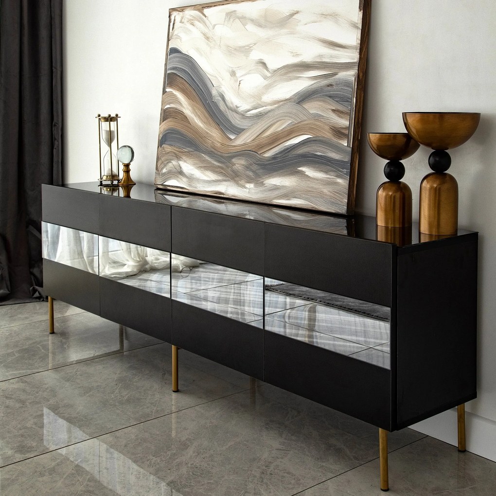 Móvel TV Leon – Dourado Fumado – 180x59x35 cm