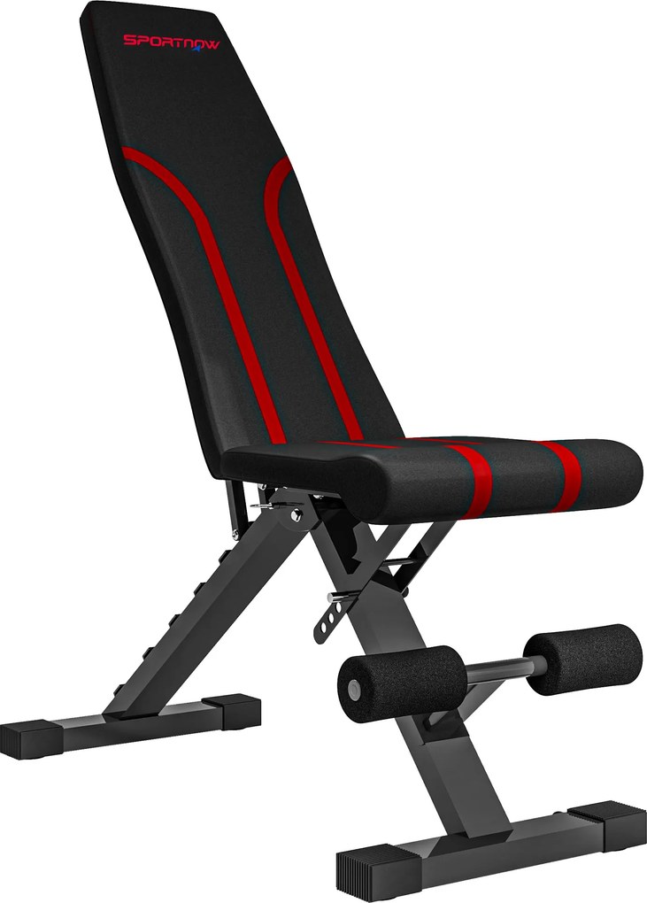 Banco de Abdominais Ajustável Banco de Musculação Dobrável para Treino de Corpo Completo 82x35x42,5-107 cm Preto