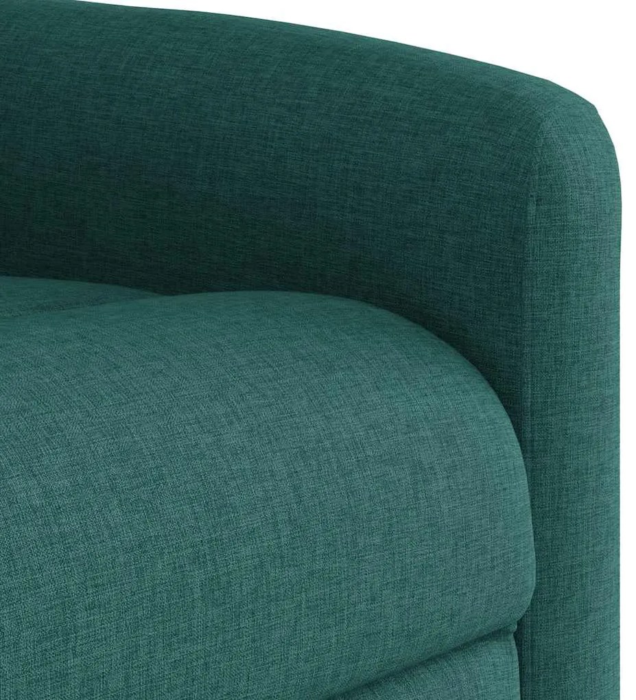 Poltrona elétrica reclinável tecido verde-escuro