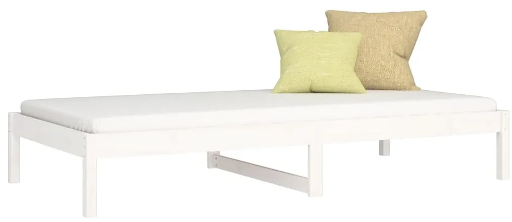 Sofá-cama sem colchão 90x200 cm madeira de pinho maciça branco