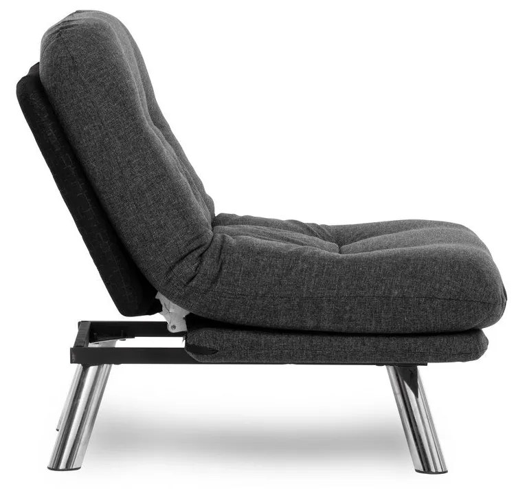 Sofá-Cama de 1 Lugar Misa – Cinzento Escuro – 110x70 cm