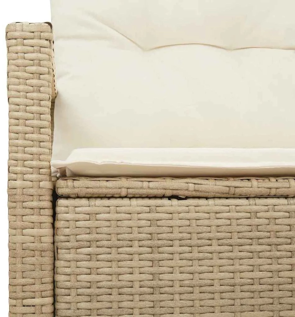 Sofá de Jardim para 2 Pessoas com Almofadas Bege em Rattan Sintético
