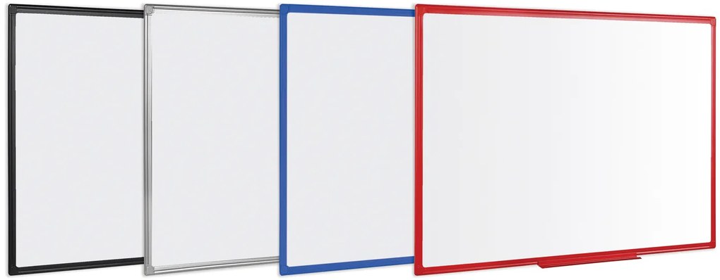 Bi office - Quadro Branco 45x60 cm Cerâmica Magnético Moldura Plástico Vermelho