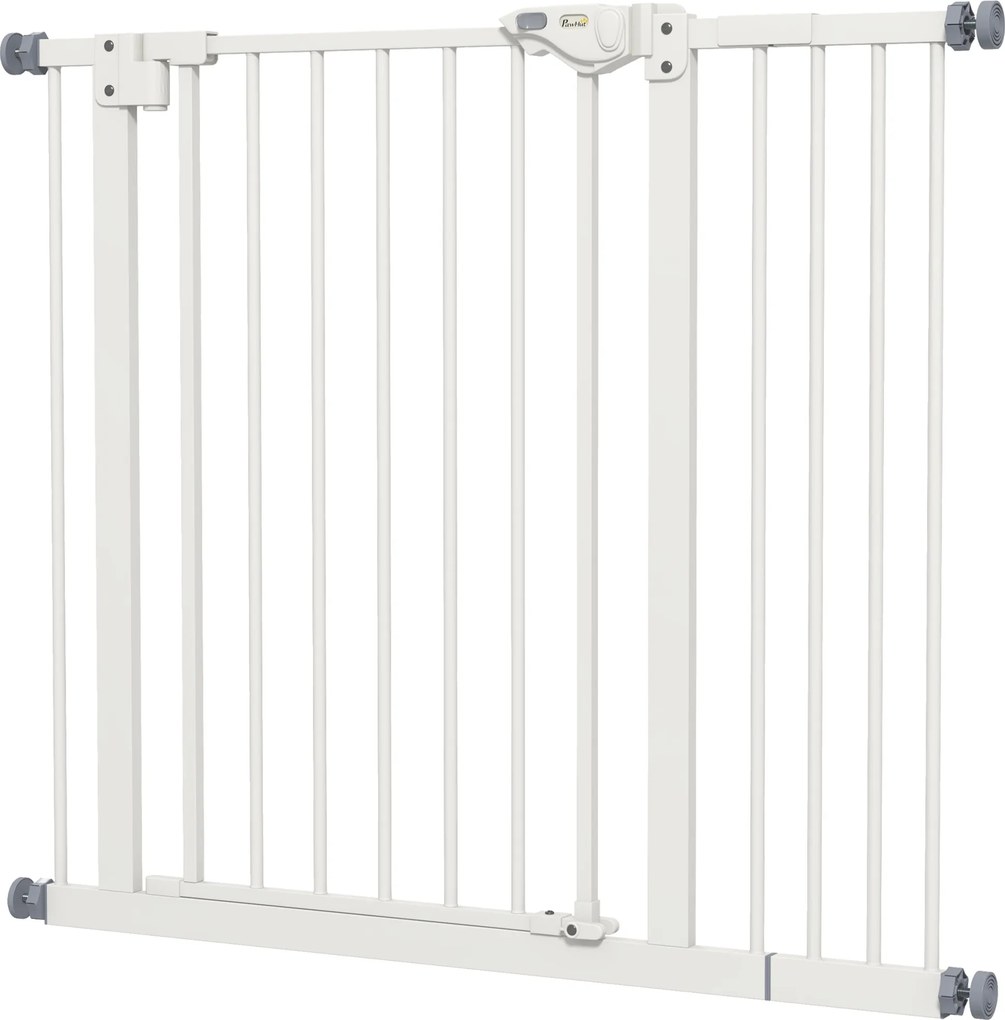 Barreira de segurança para animais Largura ajustável: 74-80/87 - 94 cm (com haste de ajuste) com fecho automático e sistema de dupla travagem, sem nec