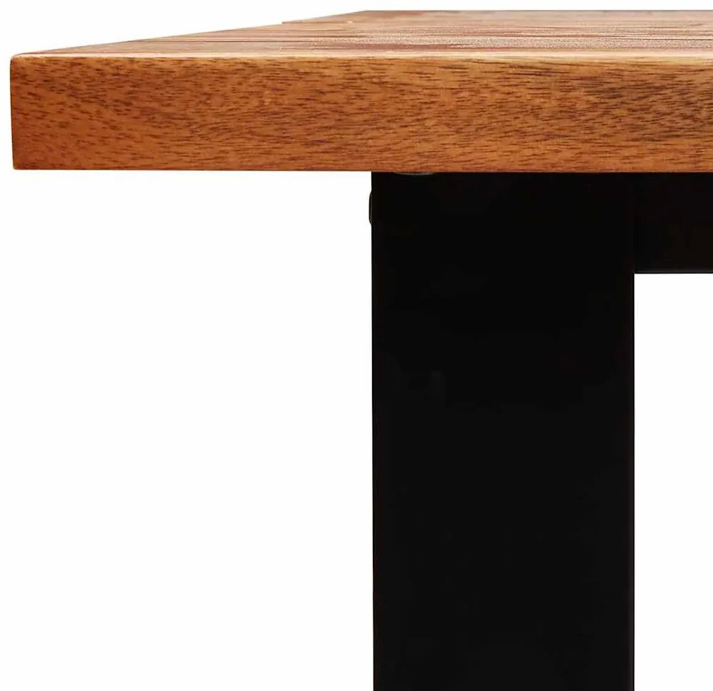 Mesa de jantar c/ bordas vivas 140x80x75 cm acácia maciça