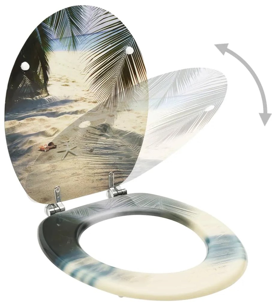 Assentos sanita com tampas 2 pcs MDF design praia