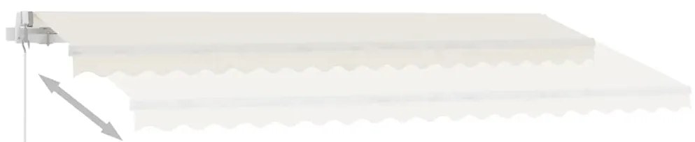 Toldo retrátil manual com LED 400x300 cm cor creme