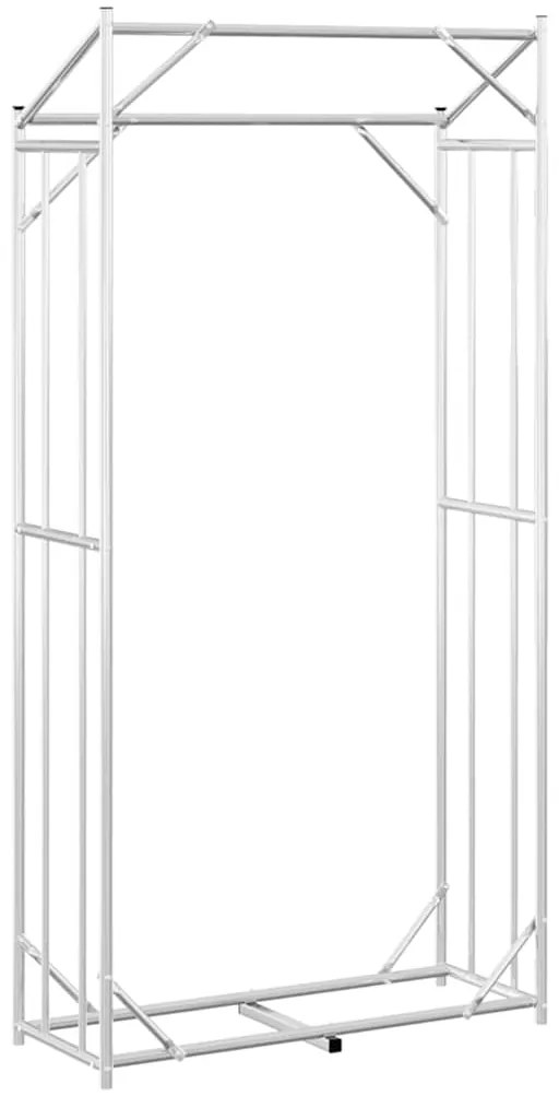 Rack de lenha com tampa de chuva 100x40x200 cm aço galvanizado