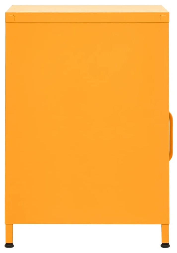 Mesa de cabeceira 35x35x51 cm aço amarelo mostarda