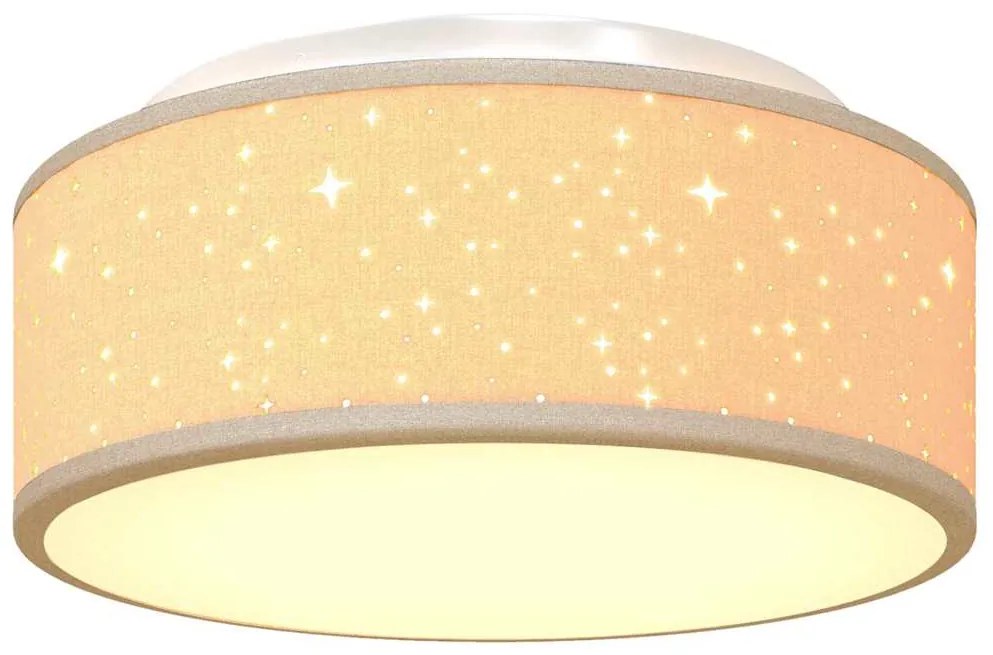Luminárias de Teto com Cúpula Estrelada Taupe Ø 30 cm Tecido E27