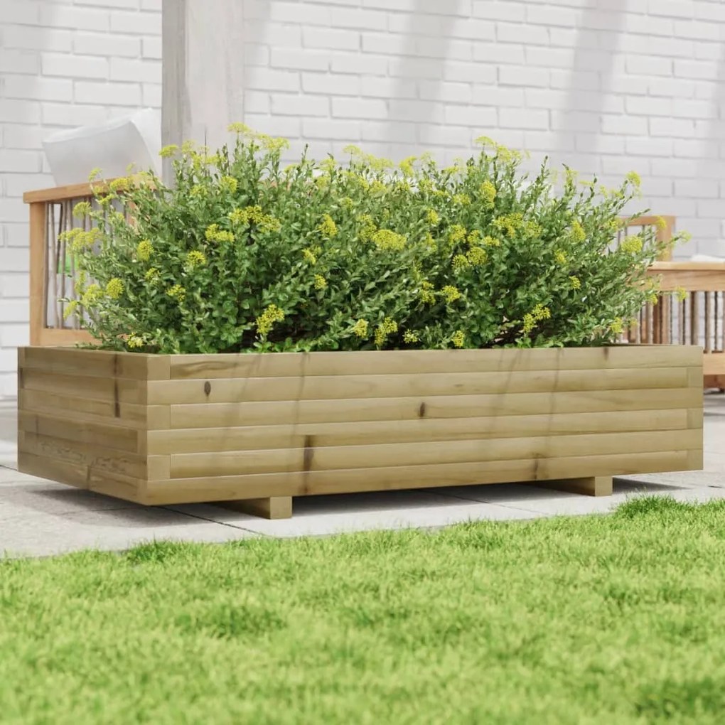 vidaXL Vaso/floreira de jardim 110x60x26,5 madeira de pinho impregnada